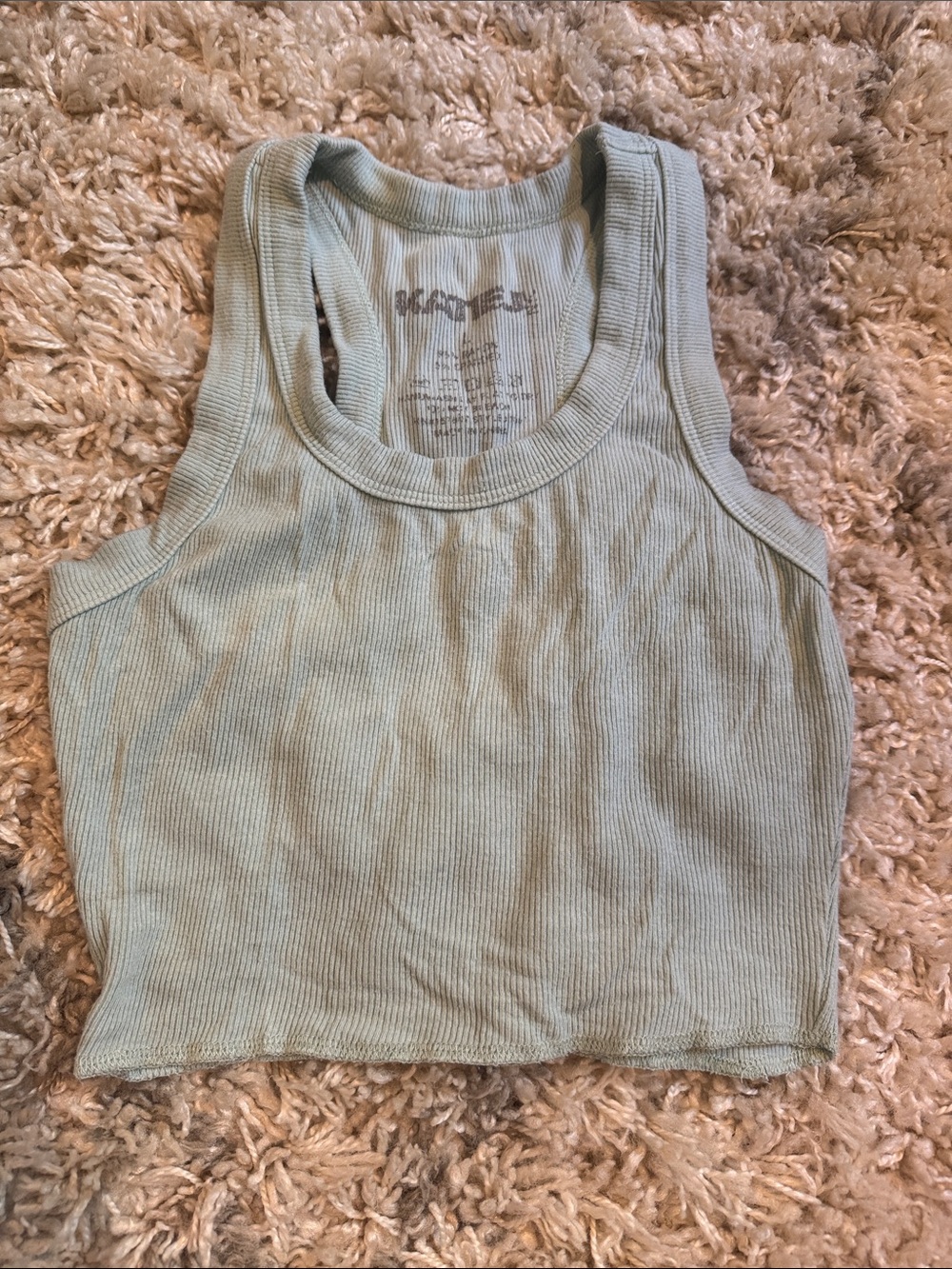 Katie J NYC Livi Cropped Tank in Sage Green